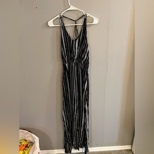 Black and white strappy maxi dress